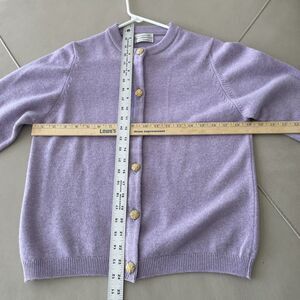 Maus & Hoffman Cashmere Lavender Cardigan Size M-L Ladies Gold Buttons Scotland